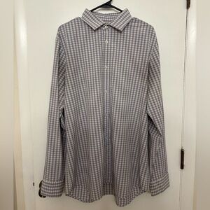 Mizzen+Main Leeward Collection Performance Dress Shirt Plaid Button Down Men XL